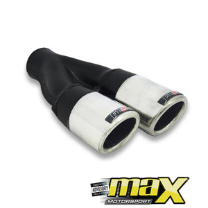 F1X GTI Style Twin Exhaust Tailpipe (63mm Outlet) maxmotorsports