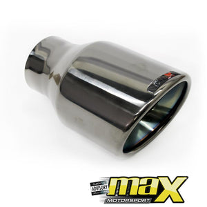 F1X Montoya Gunmetal Chrome Single Exhaust Tailpipe (90mm Outlet) maxmotorsports