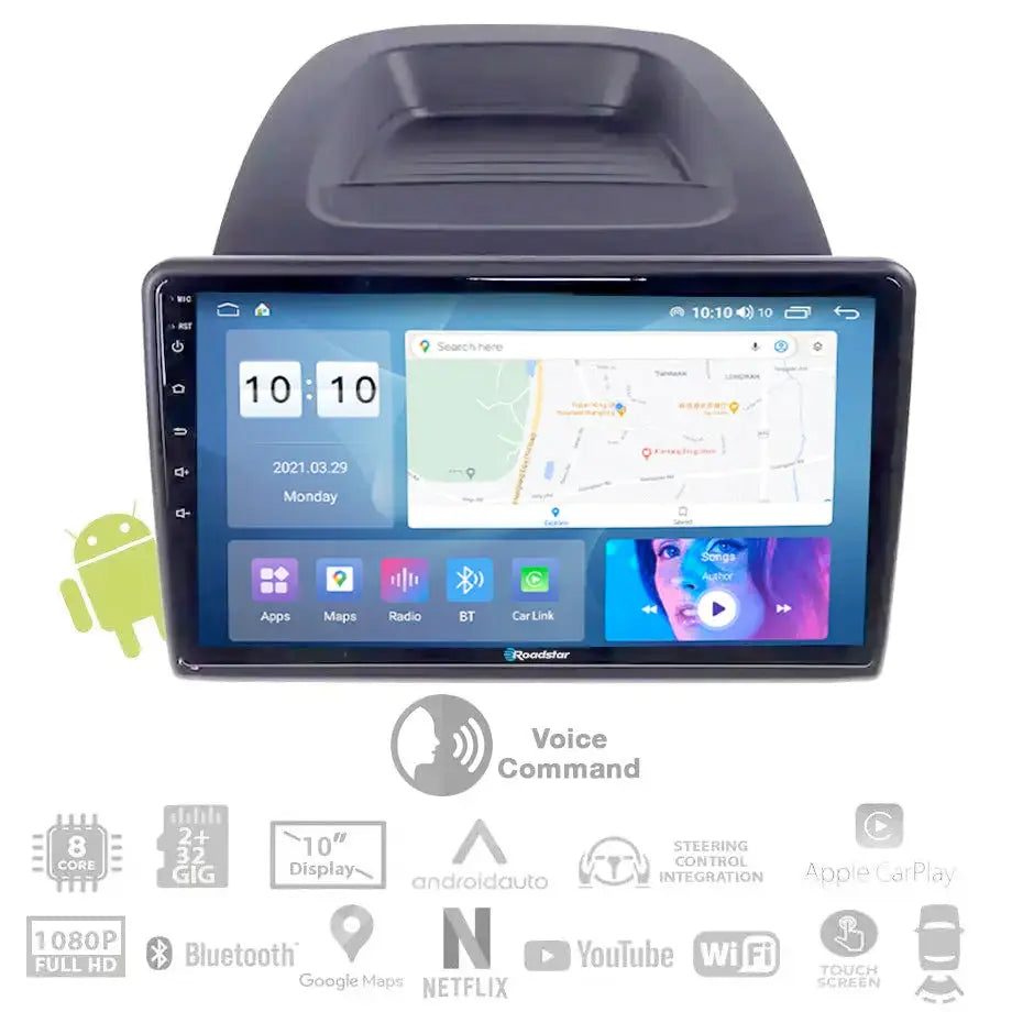 Ford EcoSport (18-On) - 10.1 Inch Roadstar Android Entertainment & GPS System With Voice Command Roadstar