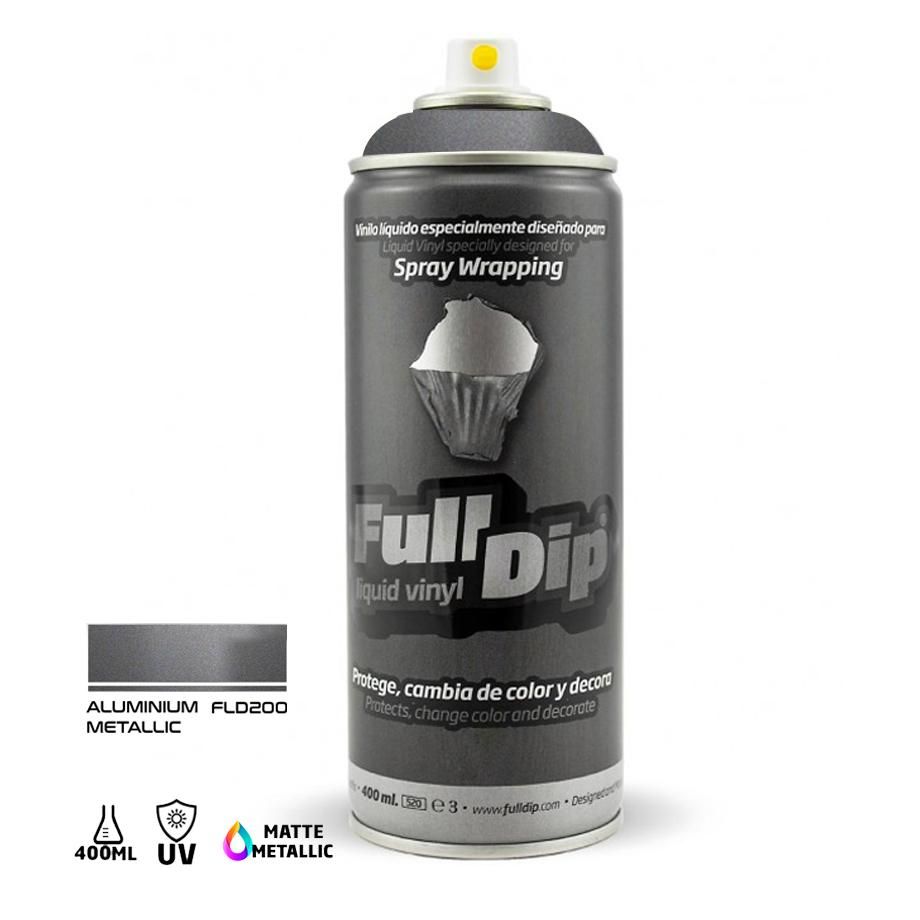 Full Dip Liquid Vinyl Spray Paint 400ml - Aluminium Metallic Max Motorsport