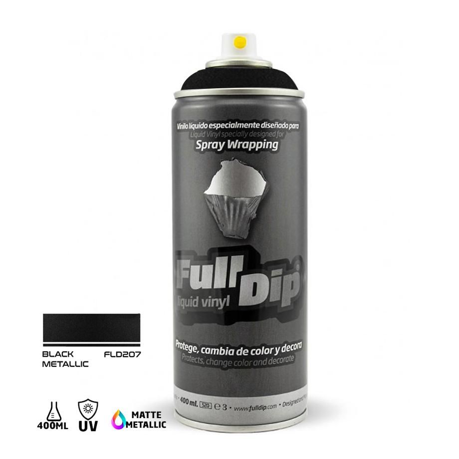 Full Dip Liquid Vinyl Spray Paint 400ml - Black Metallic Max Motorsport