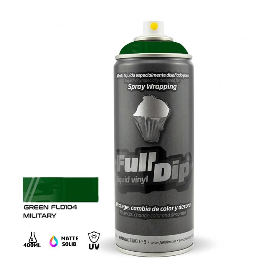 Full Dip Liquid Vinyl Spray Paint 400ml - Green Military Full Dip Spray Paints
