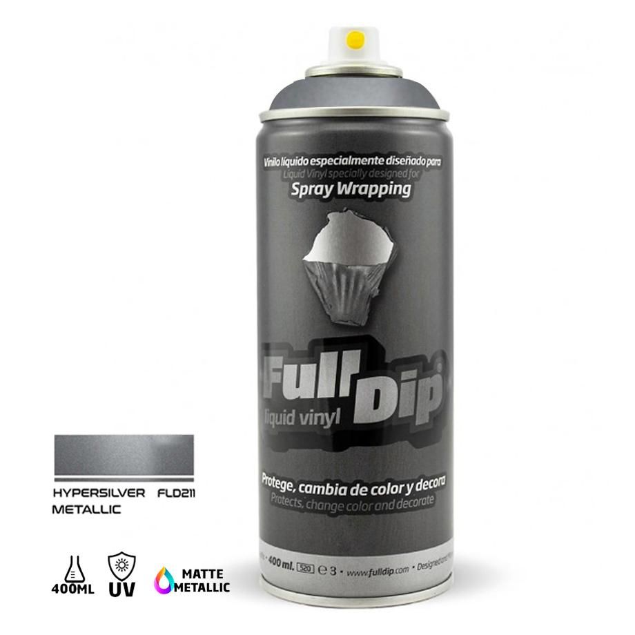 Full Dip Liquid Vinyl Spray Paint 400ml - Hypersilver Max Motorsport