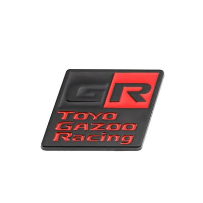 GR Gazoo Racing Square Type Metal Badge - Black & Red Max Motorsport