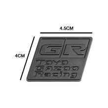 Load image into Gallery viewer, GR Gazoo Racing Square Type Metal Badge - Matte Black Max Motorsport
