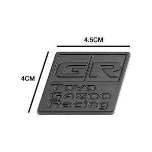 GR Gazoo Racing Square Type Metal Badge - Matte Black Max Motorsport