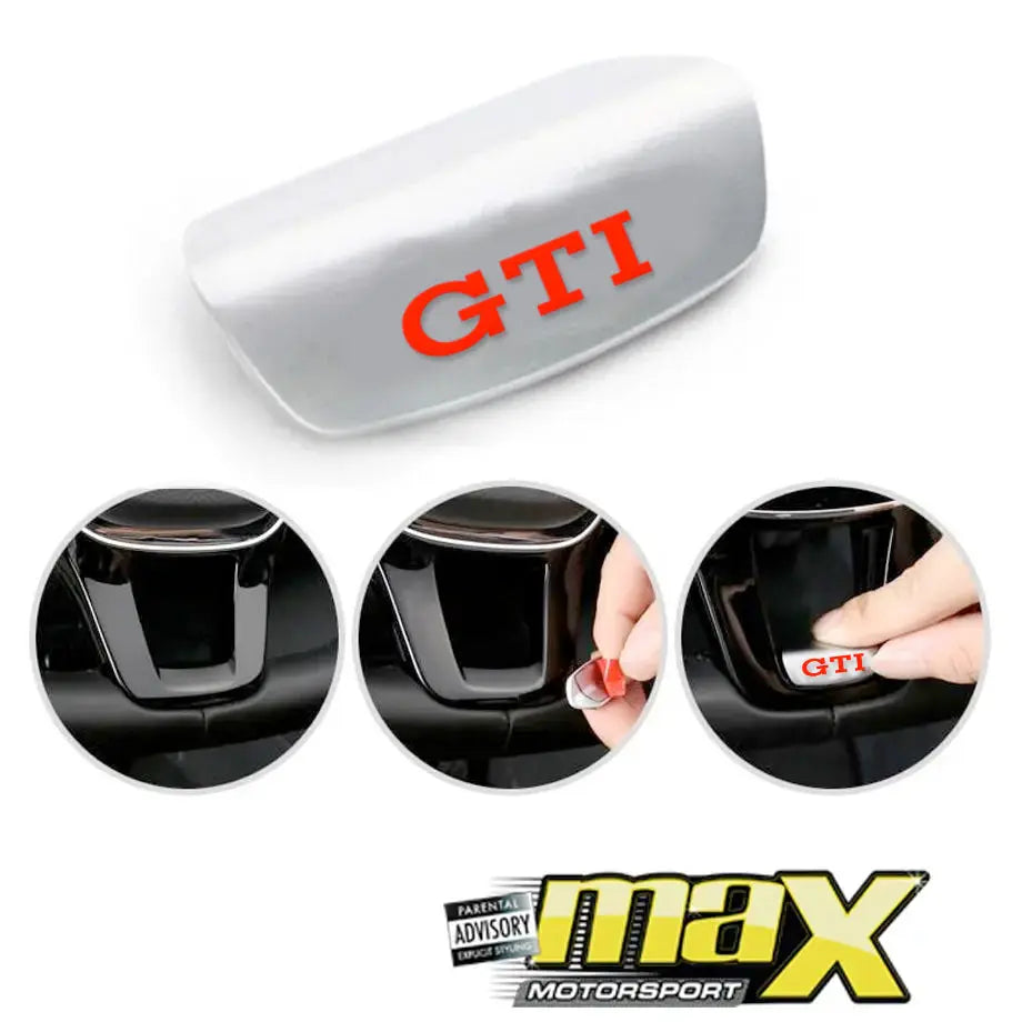 GTI Logo Aluminum Steering Wheel Insert maxmotorsports