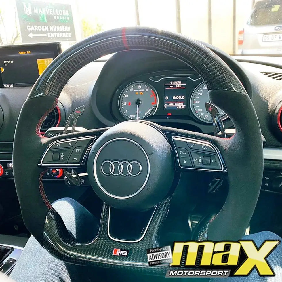 Genuine Carbon Fibre Steering Wheel Suitable For Audi A3 / A4 / A5 Max Motorsport