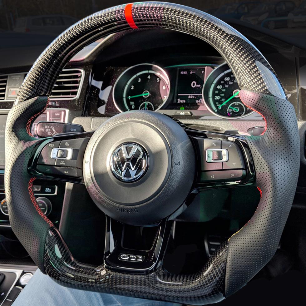 Genuine Carbon Fibre Steering Wheel Suitable For VW Golf 7 GTI / R Max Motorsport