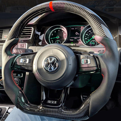 Genuine Carbon Fibre Steering Wheel Suitable For VW Golf 7 GTI / R Max Motorsport