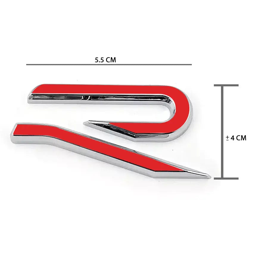 Golf 8 R-Style - Rear Badge (Silver & Red) maxmotorsports