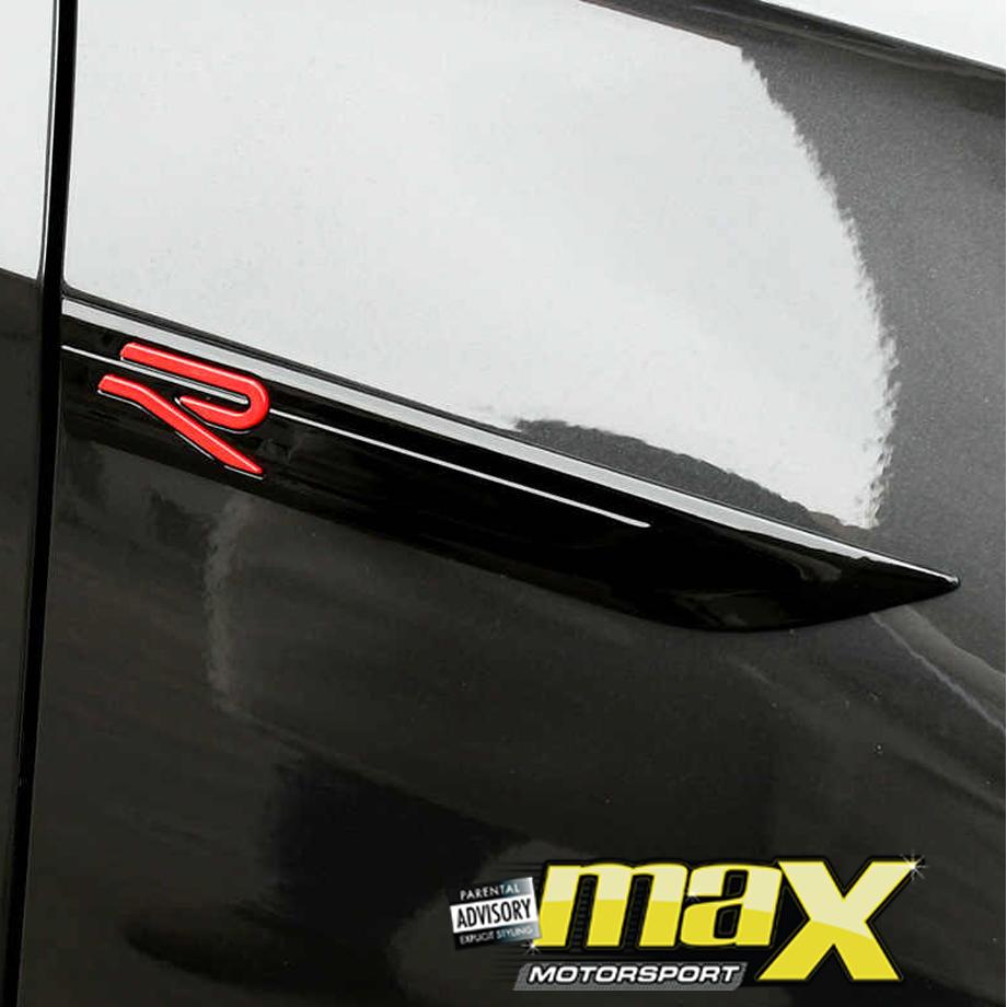 Golf 8 Style - R Logo Fender Badge (Red) maxmotorsports
