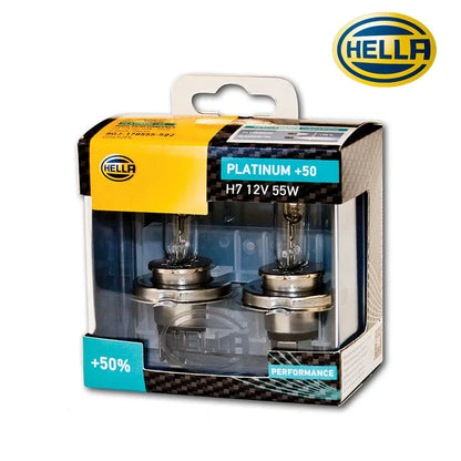 Hella H7 Platinum +50 Bulb Set Hella