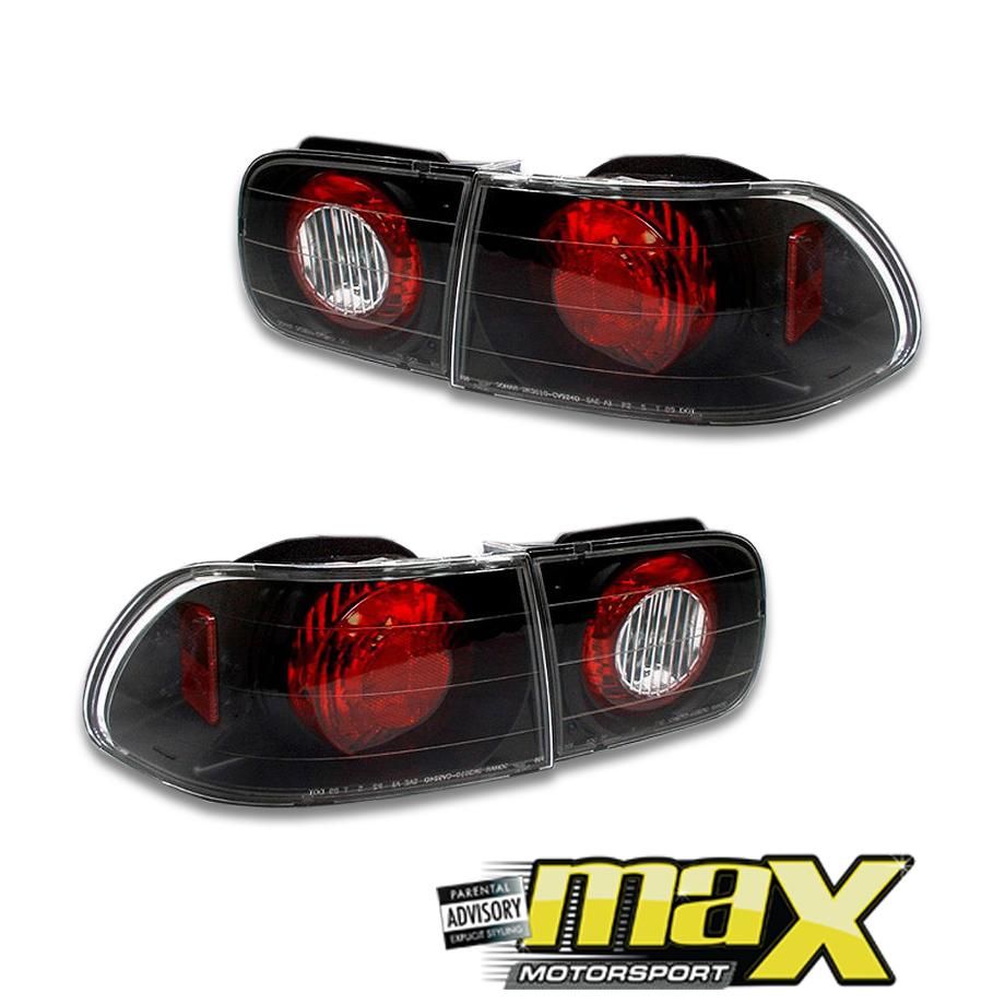 Honda Ballade (92-95) Lexus Style Taillights (Black) maxmotorsports