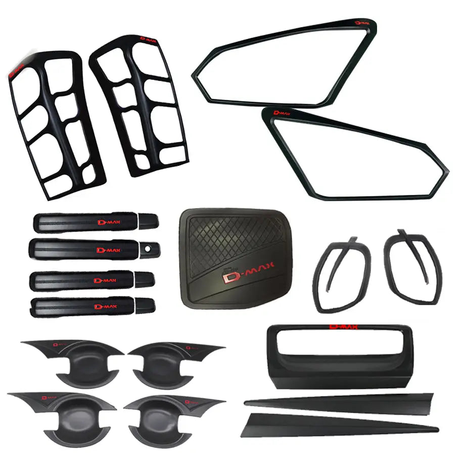 Isuzu D-Max (17-19) Matte Black Accessories Kit - (22-Piece) Max Motorsport