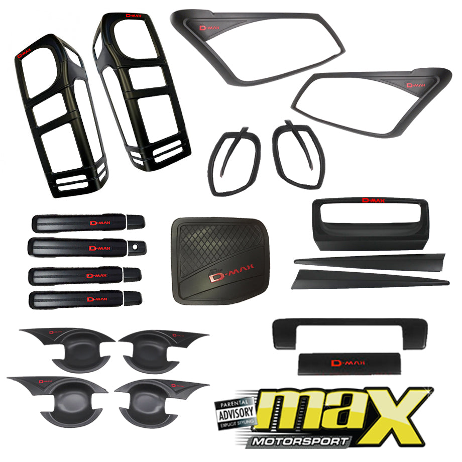 Isuzu D-Max (16-On) Matte Black Accessories Kit - (24-Piece)