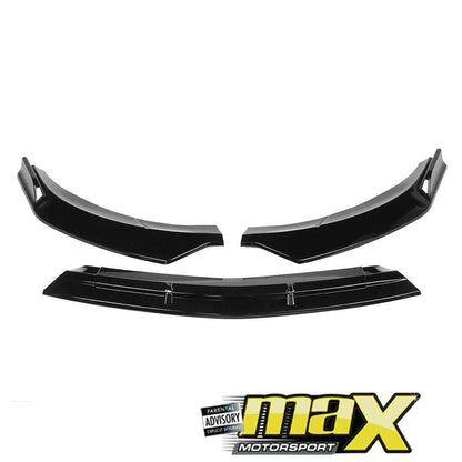 Merc W117 (14-19) Gloss Black 3-Piece Front Spoiler maxmotorsports