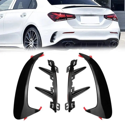 Merc W177 A-Class Sedan Aero Style Gloss Black Rear Bumper Canards Max Motorsport
