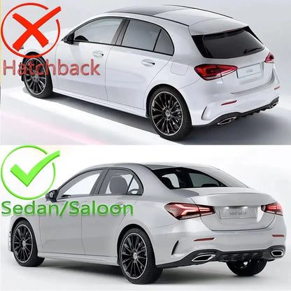 Merc W177 A-Class Sedan Aero Style Gloss Black Rear Bumper Canards Max Motorsport