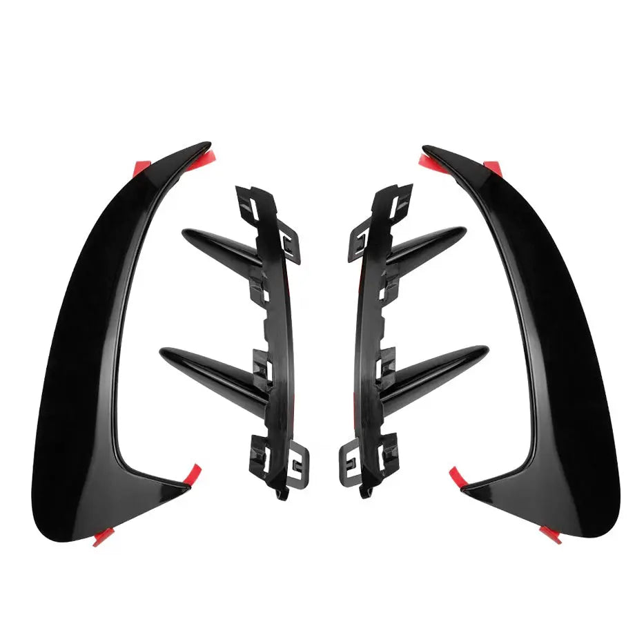 Merc W177 A-Class Sedan Aero Style Gloss Black Rear Bumper Canards maxmotorsports