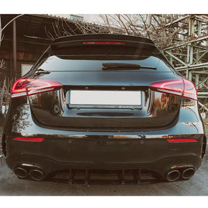 Merc W177 A45 AMG Style Gloss Black Rear Diffuser With Exhaust Outlets (19-On) Max Motorsport