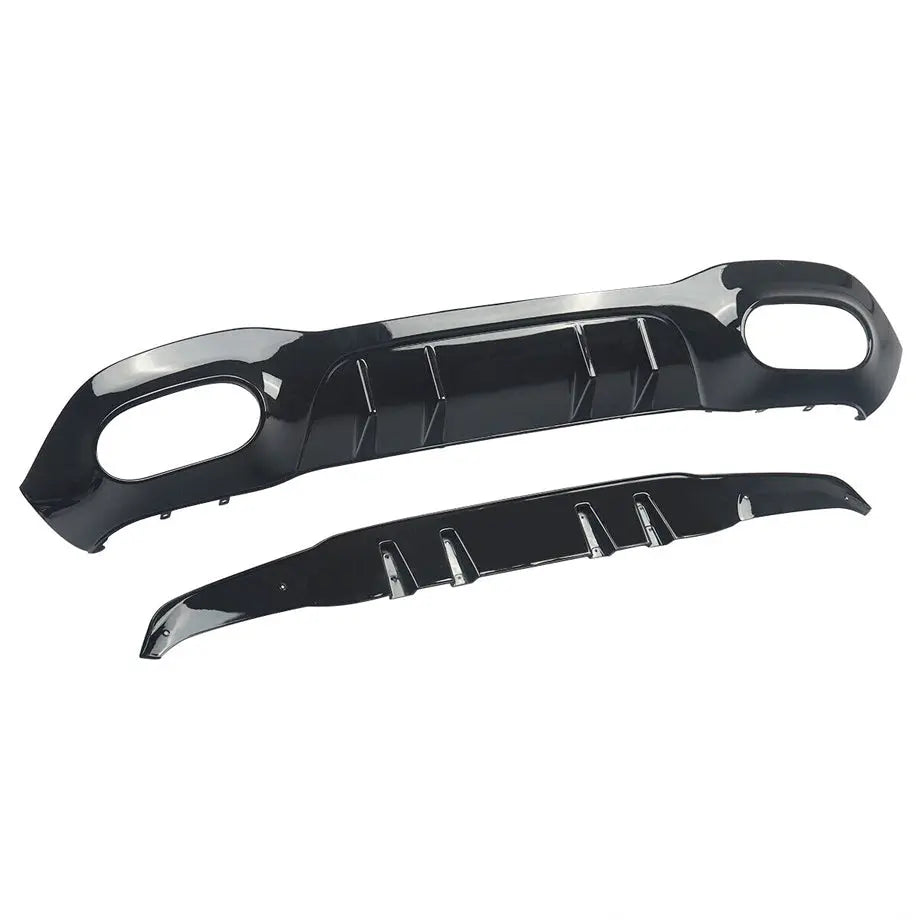 Merc W177 (19-On) Sedan - A35 AMG Style Gloss Black Rear Diffuser With Exhaust Outlets Max Motorsport