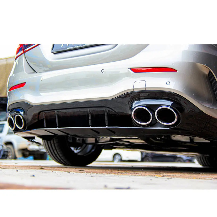Gloss Black Rear Diffuser Exhaust Trim For Mercedes A Class W177 - A45 AMG Style