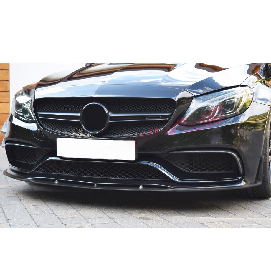 Merc W205 / C205 Style Gloss Black 5-Piece Front Spoiler (18-On) maxmotorsports
