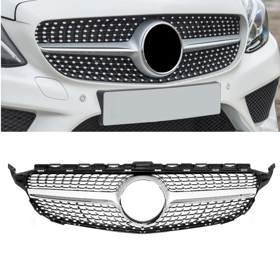 Merc W205 Diamond Style Upgrade Grille (14-18) maxmotorsports