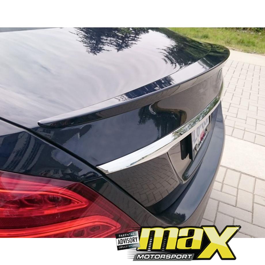 Merc W205 (14-On) Performance Style Gloss Black Plastic Boot Spoiler maxmotorsports