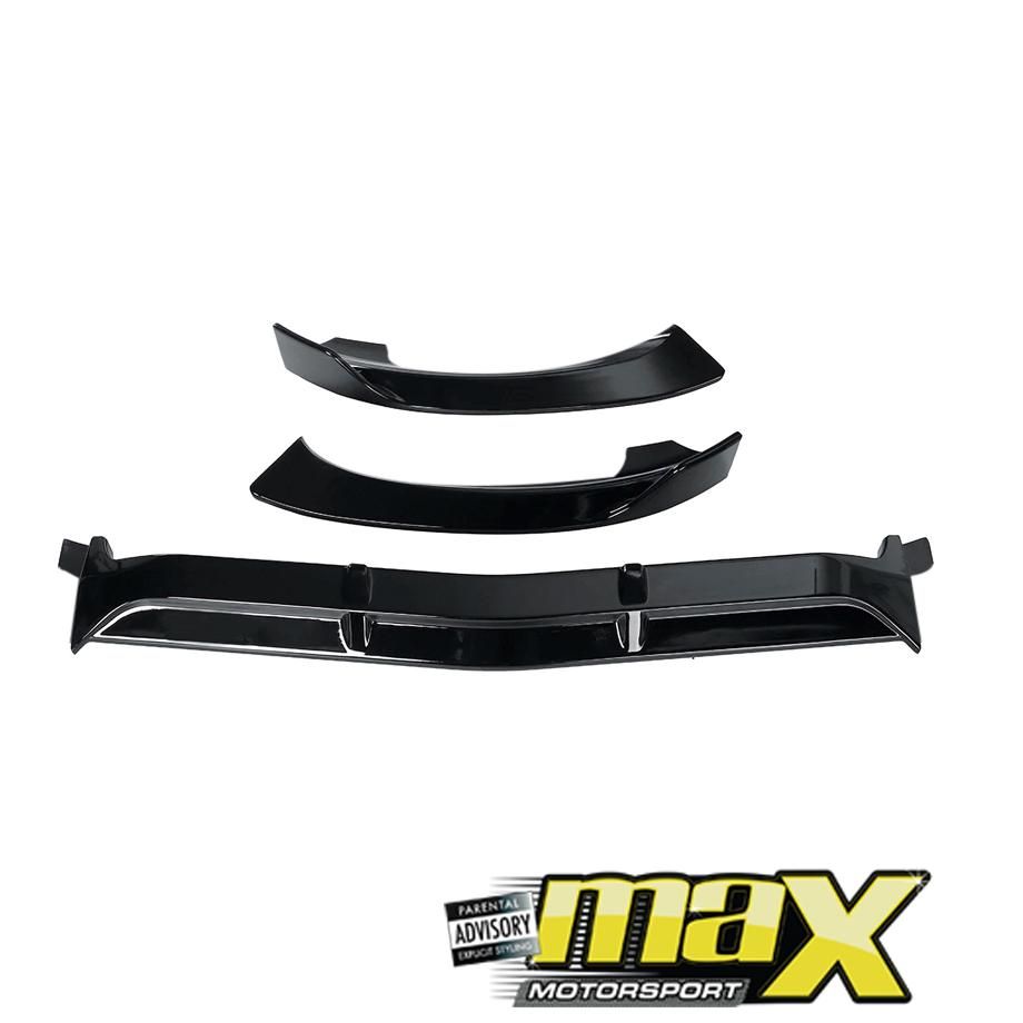 Merc W205 (15-18) Gloss Black 3-Piece Front Spoiler maxmotorsports