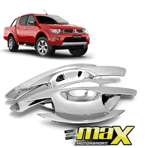 Mitsubishi Triton (06-10) Chrome Door Cup Covers With Triton Logo maxmotorsports