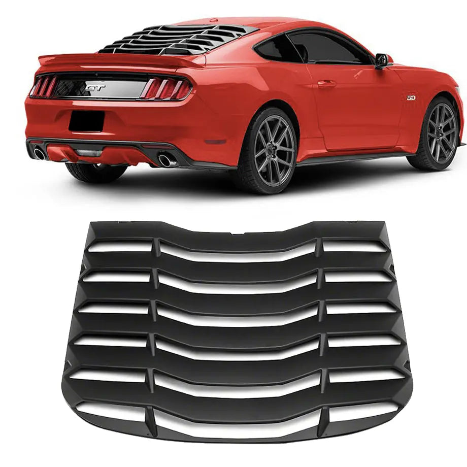 Mustang Matte Black Rear Window Louver (15-On) Max Motorsport