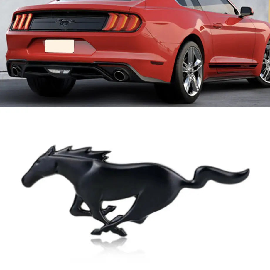 Mustang Running Horse Stick-on badge (Black) maxmotorsports