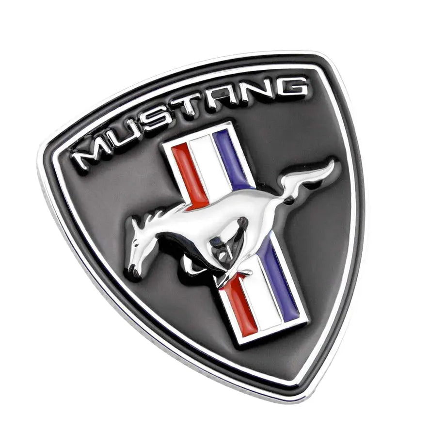 Mustang Shield Emblem Badge (Black & Chrome) Max Motorsport