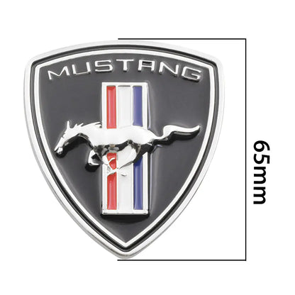 Mustang Shield Emblem Badge (Black & Chrome) Max Motorsport