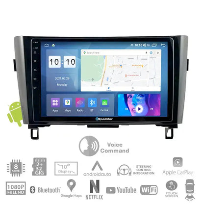 Nissan Qashqai (15-On) - 10.1 Inch Roadstar Android Entertainment & GPS System With Voice Command Roadstar