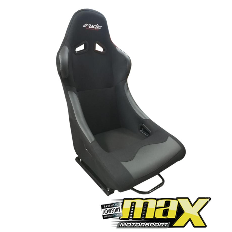 Non-Reclinable Racing Bucket Seats - (PVC + Cloth) maxmotorsports