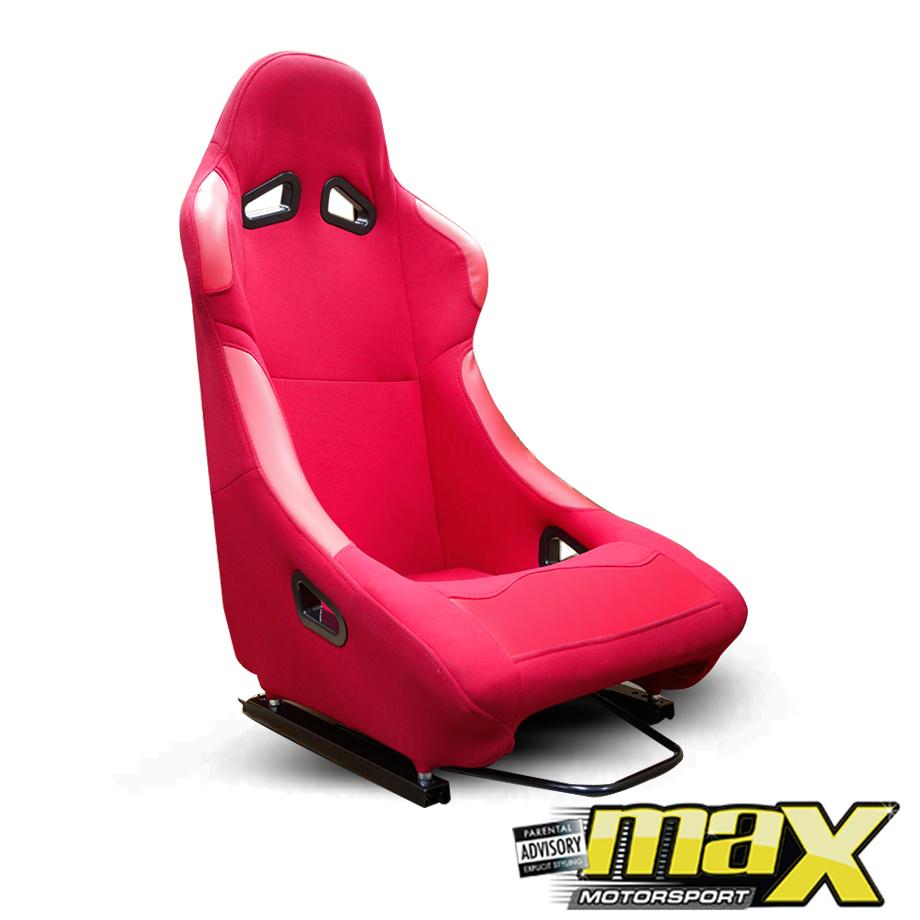 Non-Reclinable Racing Bucket Seats - (PVC + Cloth) maxmotorsports