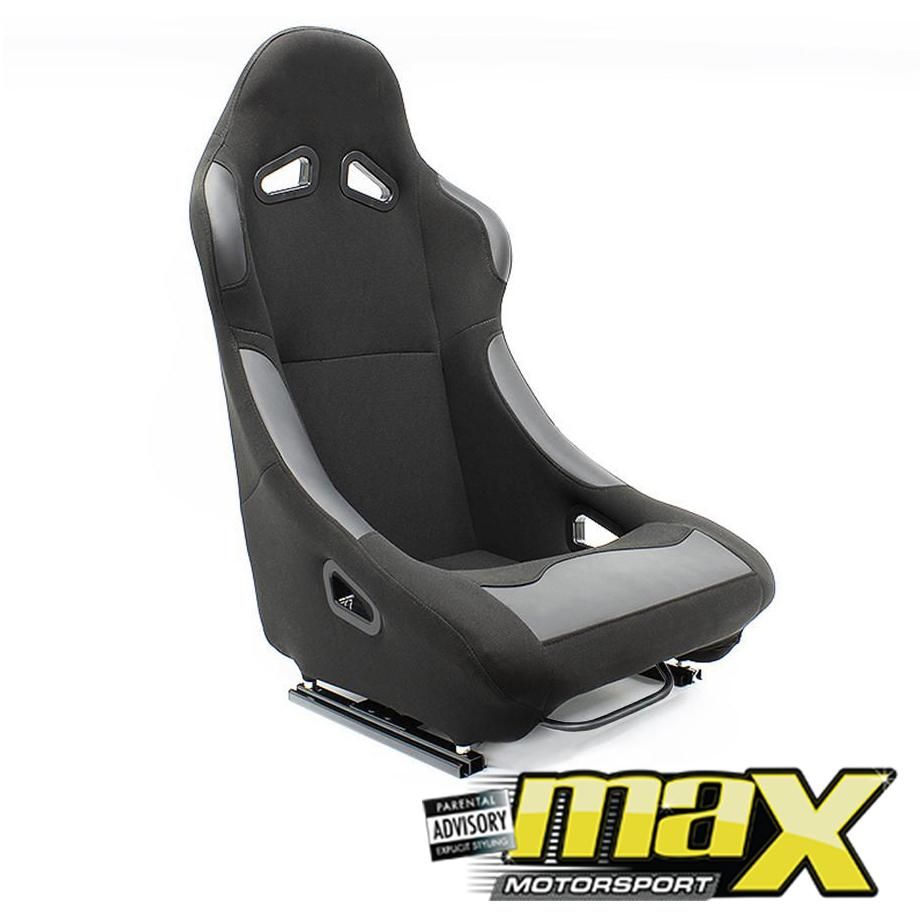 Non-Reclinable Racing Bucket Seats - (PVC + Cloth) maxmotorsports