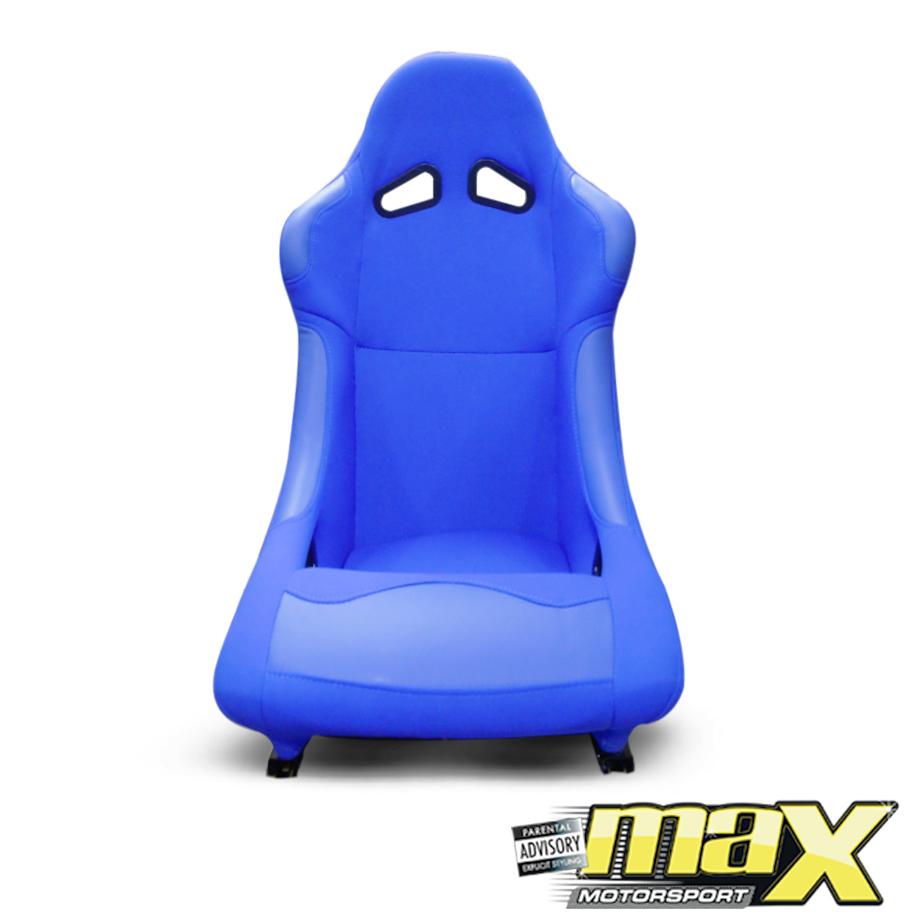 Non-Reclinable Racing Bucket Seats - (PVC + Cloth) maxmotorsports