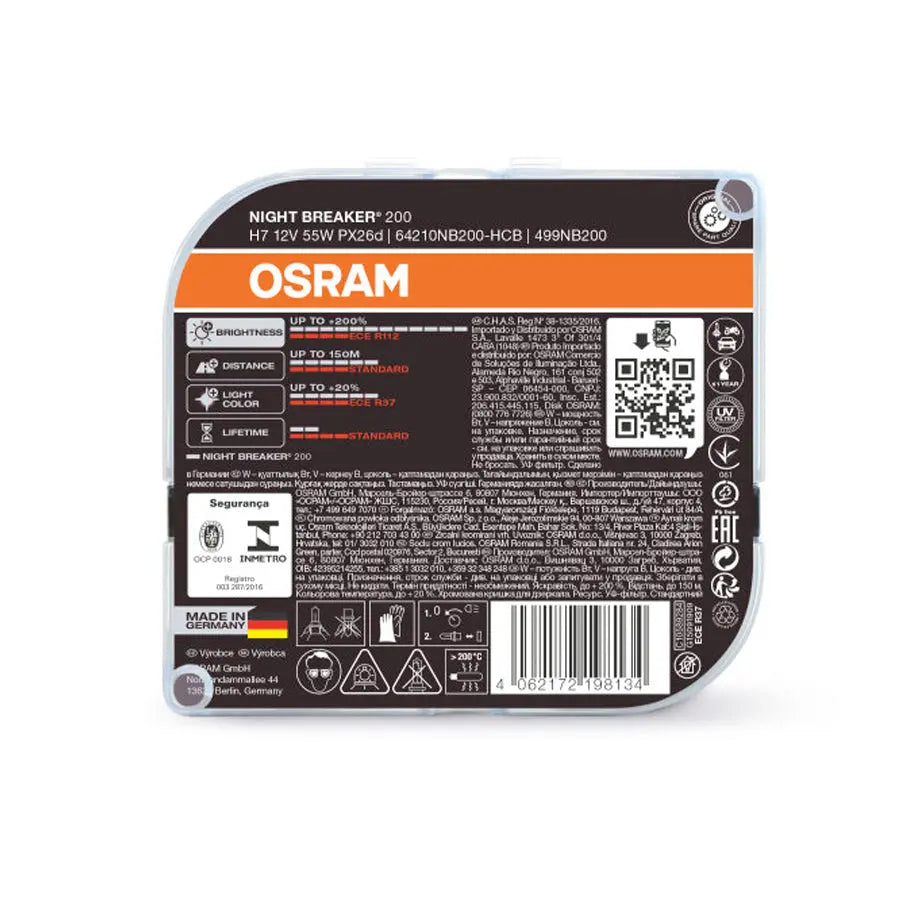 Osram Night Breaker 200 H7 Headlight Bulbs Osram
