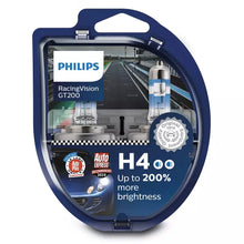 Load image into Gallery viewer, Philips H4 Racing Vision GT200 (60/55W) Bulbs Max Motorsport
