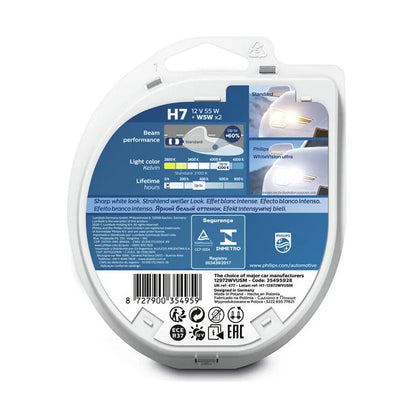 Philips H7 White Vision Ultra (55 Watts) Max Motorsport
