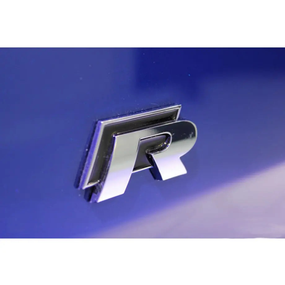 R Logo Stick-On Badge (Black & Chrome) maxmotorsports