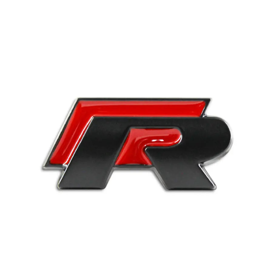 R Logo Stick-On Badge (Black & Red) maxmotorsports