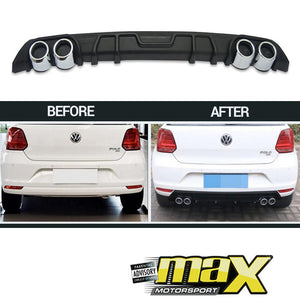 R-Style Universal Plastic Rear Diffuser To Fit VW Polo 6 TSI maxmotorsports