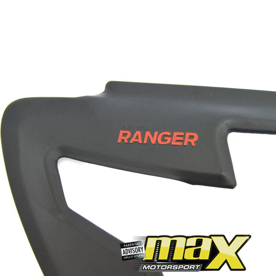 Ranger T6 (12-15) Matte Black Headlight Surrounds With Red Ranger Logo maxmotorsports