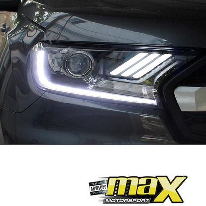 Ranger T7 / T8 16-On) Mustang Style DRL LED Projector Headlight With Indicator Function maxmotorsports