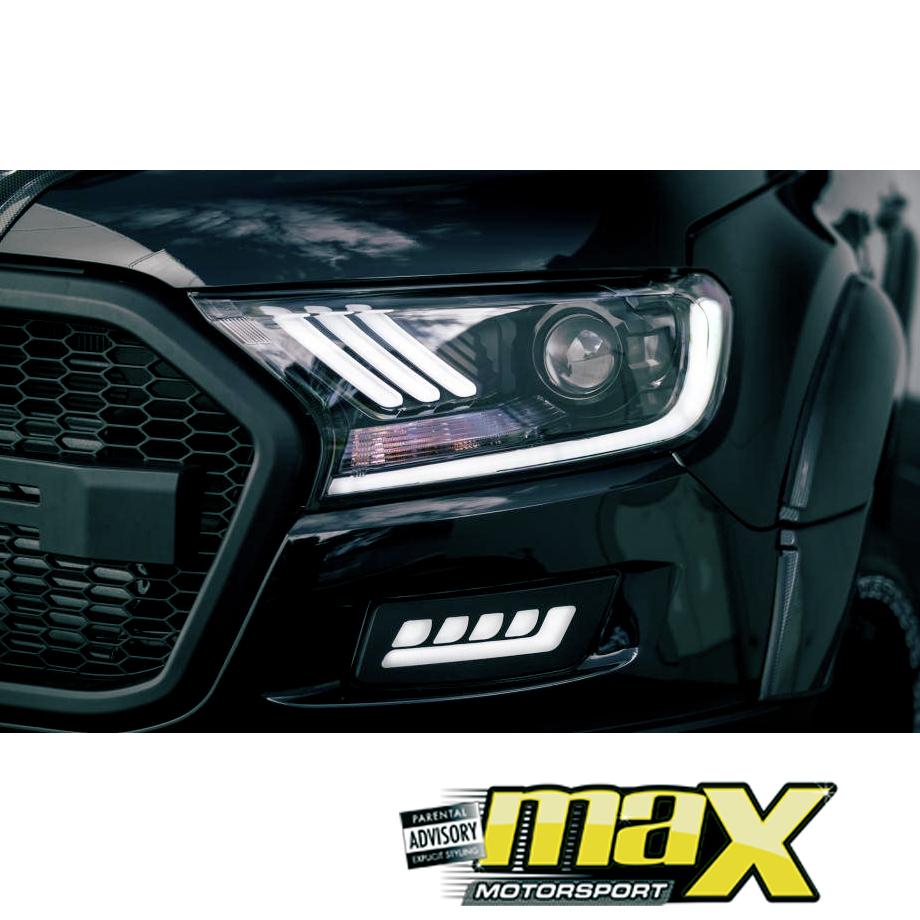 Ranger T7 / T8 (16-On) Mustang Style DRL LED Projector Headlight With Indicator Function maxmotorsports